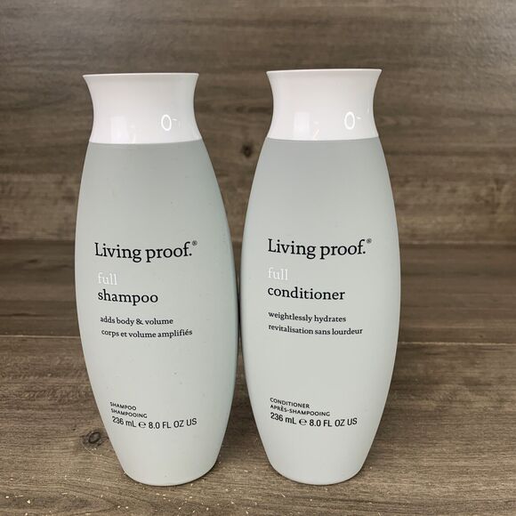 NEW Living Proof Full Shampoo & Conditioner (8 oz) Thick Hair Cleanser Combo Set - Picture 7 of 16
